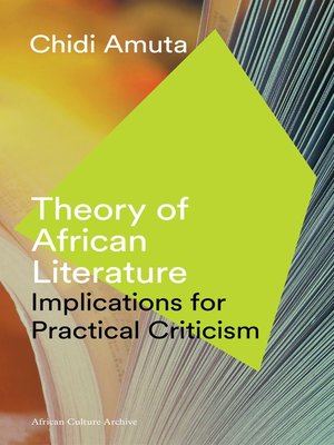 cover image of Theory of African Literature